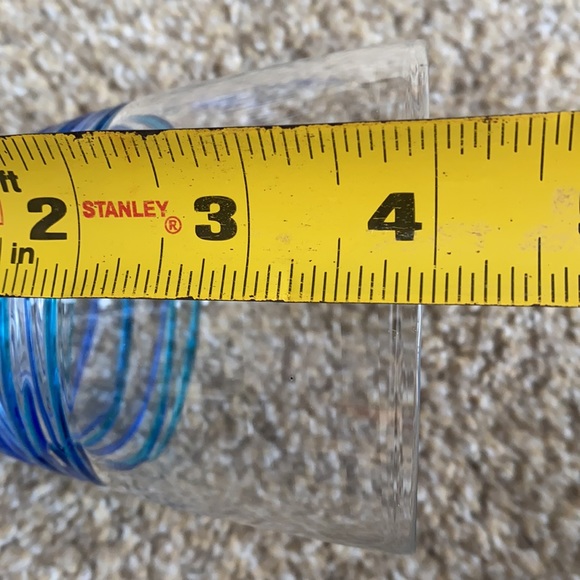 Pier 1 Glass two-tone blue glass pitcher with 3 matching glasses - Picture 10 of 11